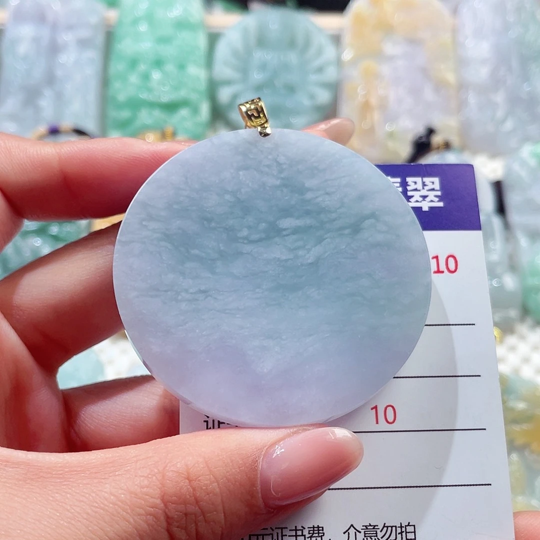 颈饰18K金镶嵌翡翠翡翠