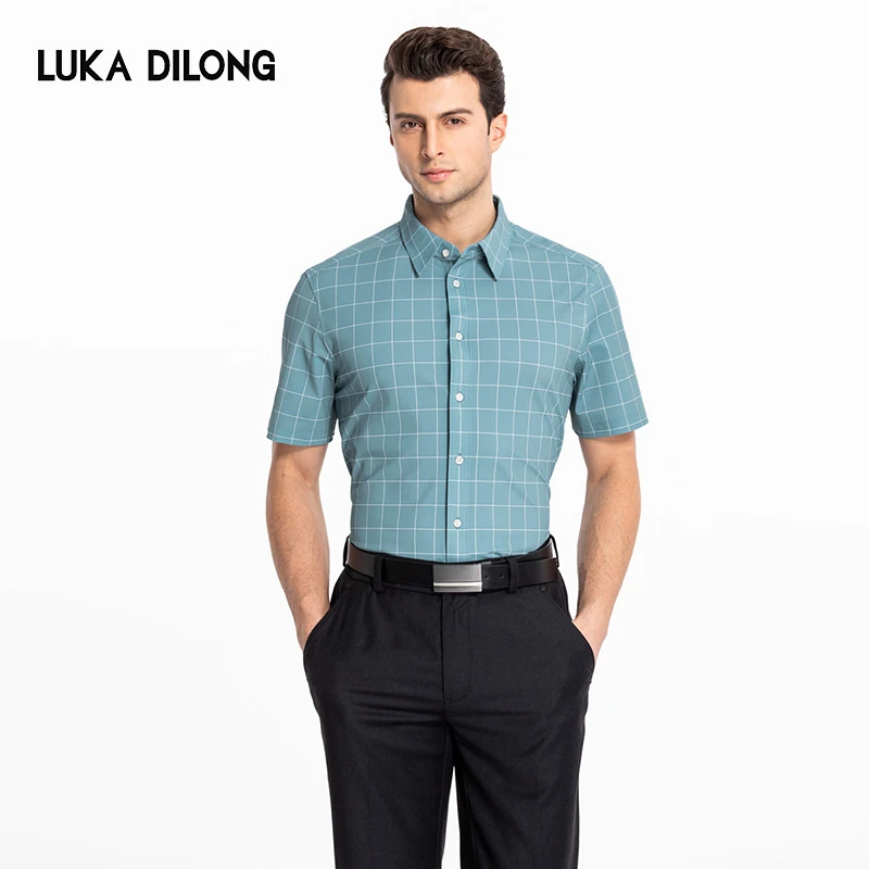 路卡迪龙【意大利Sensitive】夏季男士短袖休闲条纹衬衫-323251101