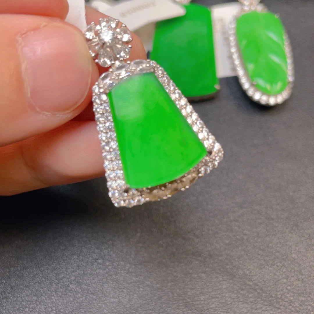 翡翠银S925镶嵌吊坠(不含链)