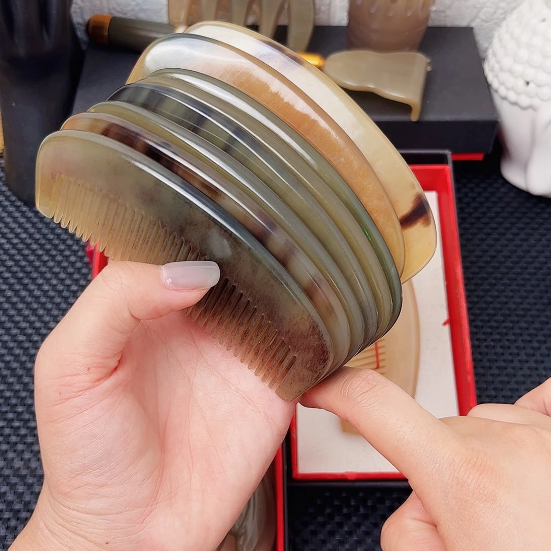 手工制作纯牛角梳子