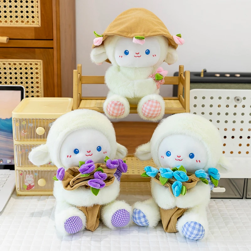 七夕情人节礼物玫瑰花小羊小熊玩偶手捧花创意礼物送女生女友闺蜜