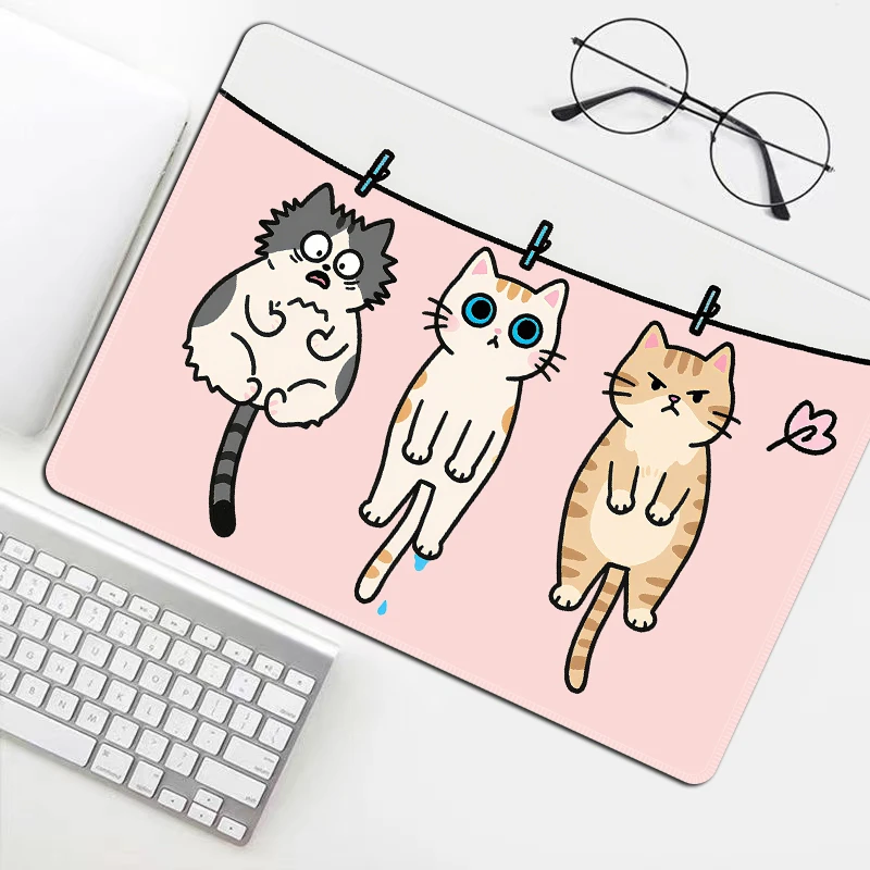 简约鼠标垫可爱卡通电脑键盘垫便携顺滑办公桌面垫护腕垫子可定制