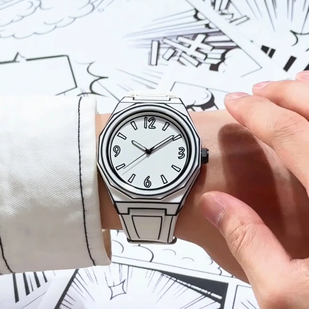 漫画风手表学生高颜值男款女生时尚创意二次元石英漫画风防水手表