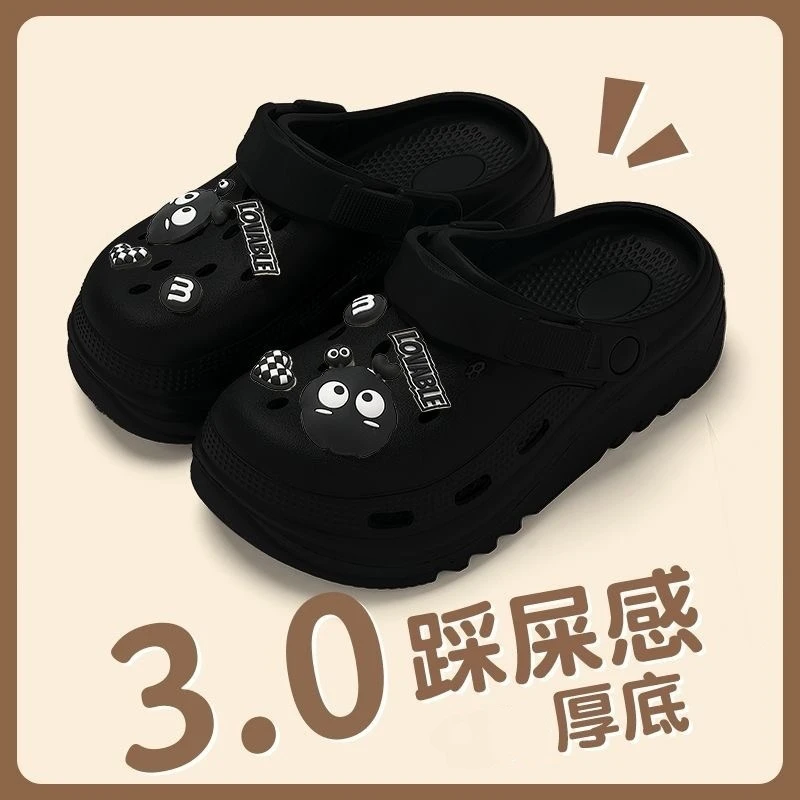 夏季cs洞洞鞋EVA拖鞋透气高跟可爱卡通鞋花拖鞋情侣拖鞋女鞋外穿