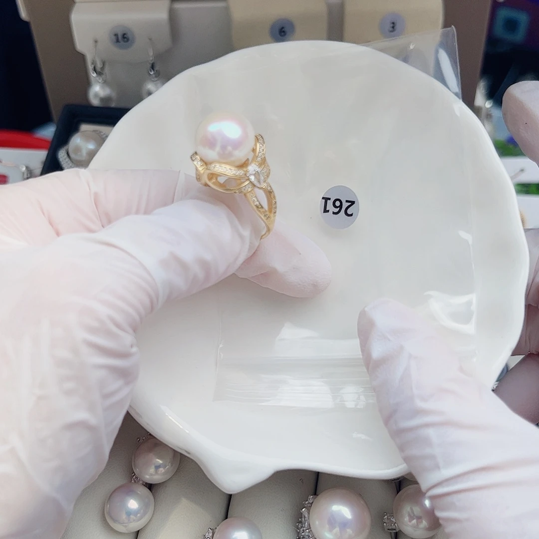 银S925镶嵌拼合珍珠（马贝珠）颈饰