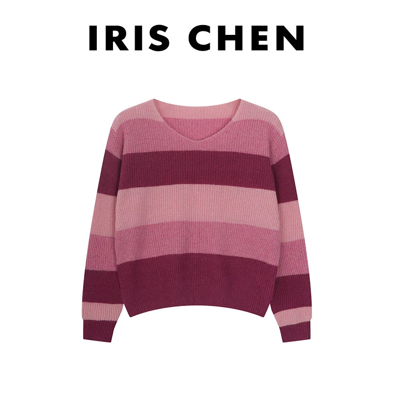 【现货】IRIS CHEN 热气球 2025秋冬“绵羊毛”经典条纹复古针织衫