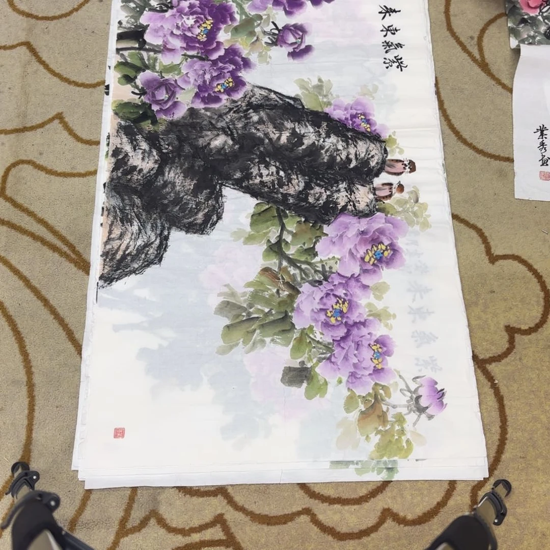 国画四尺花鸟作品童