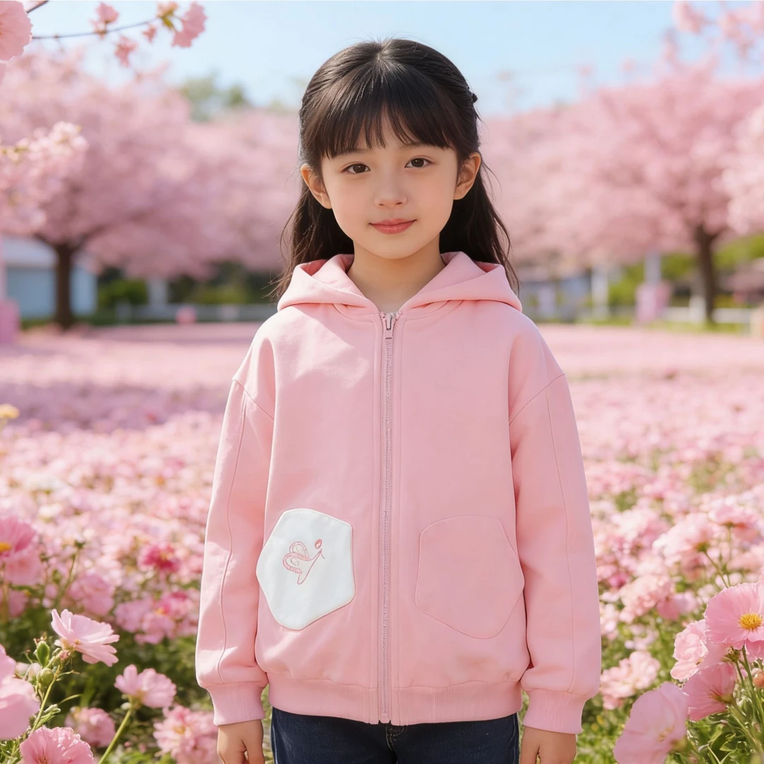 粉色蜗牛连帽外套