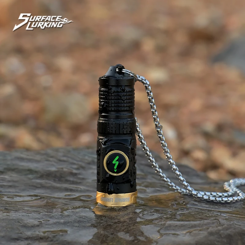 地表潜行EDC小怪兽铝合金超轻迷你手电挂脖便携户外照明手电