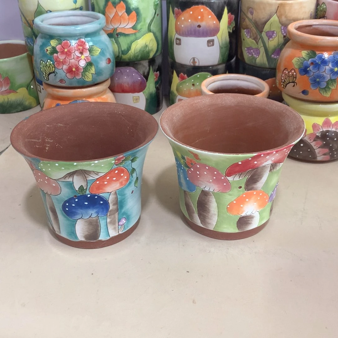 木**森福利花盆，手绘花盆