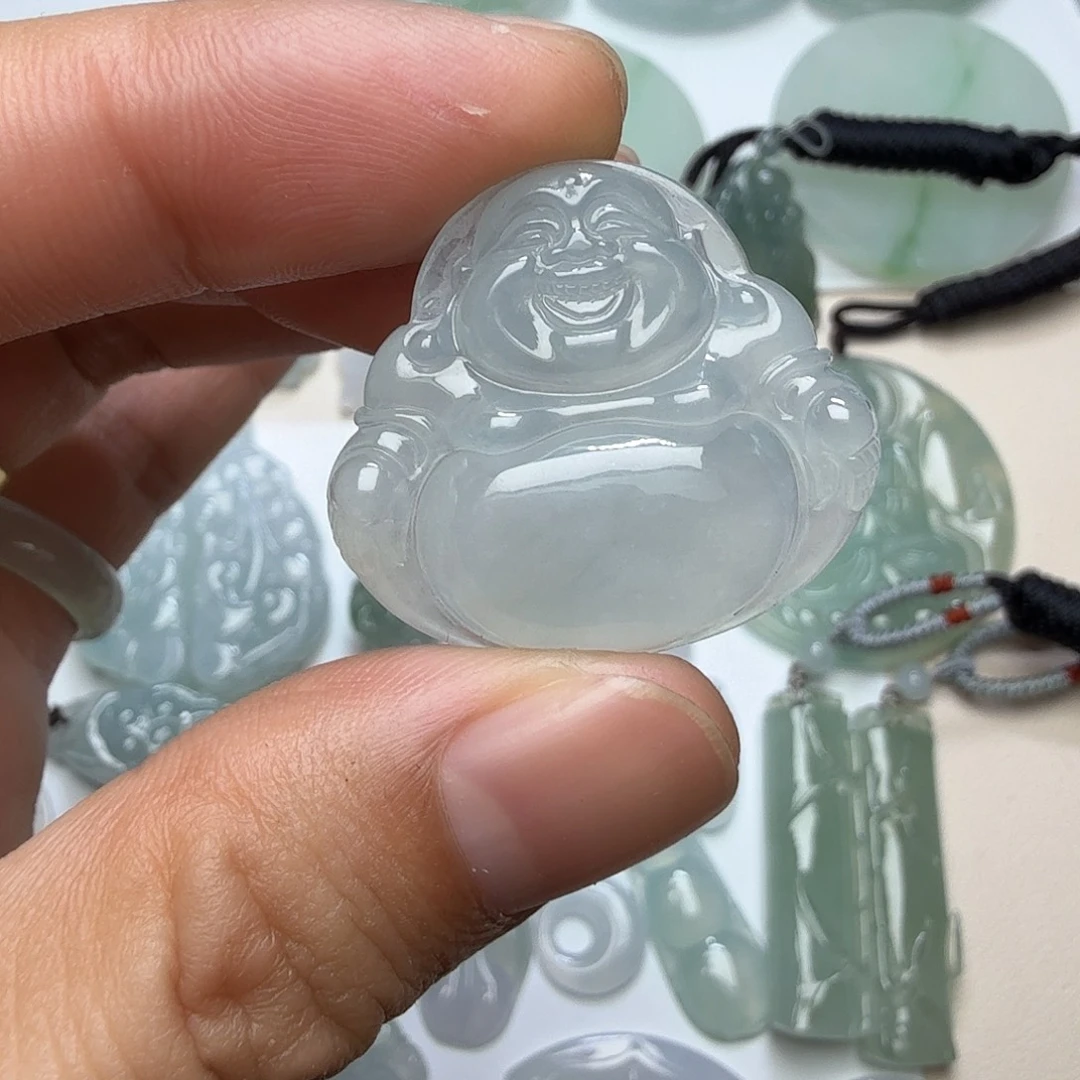 翡翠未镶嵌颈饰天然缅甸翡翠A货冰佛公