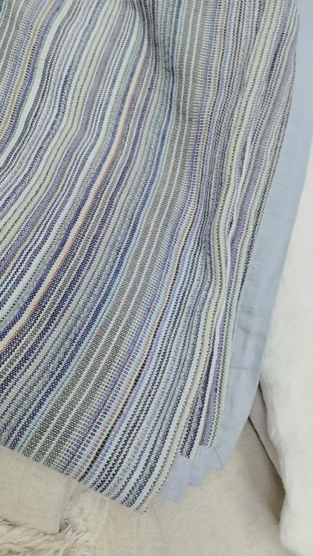 孤品色织条纹毯子微瑕