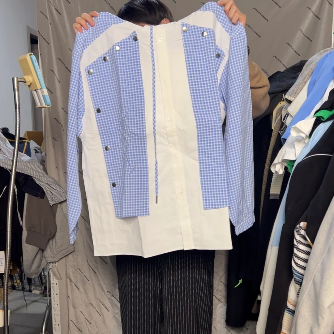 辣妈格子连帽衬衫XL