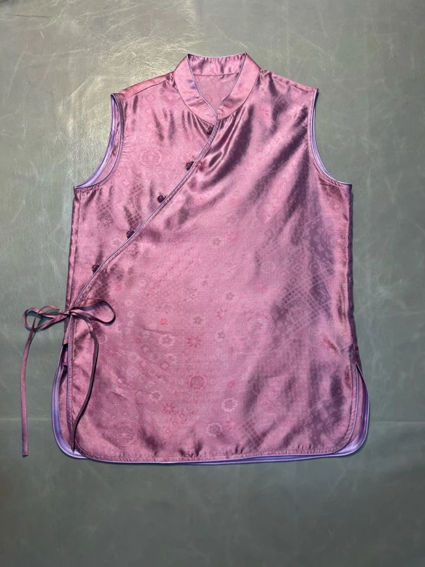 高定重工系列流光绸新中式夏季薄款奥戴上衣