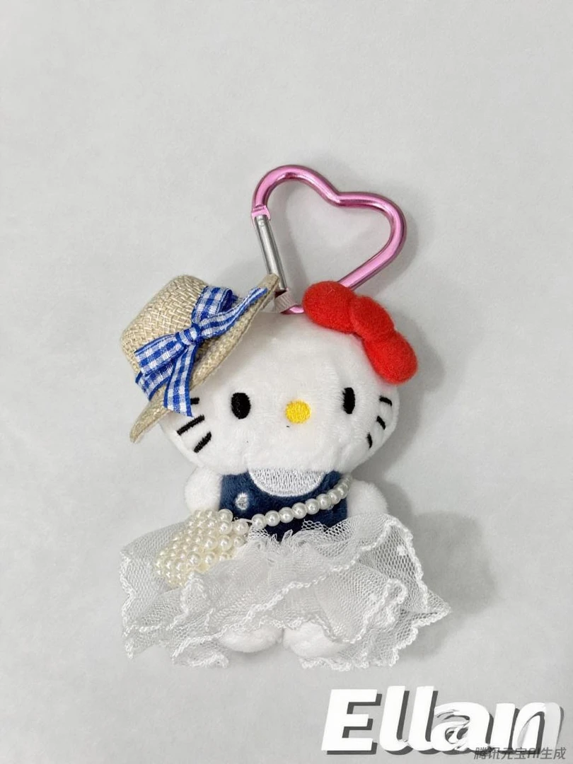 ins风包挂毛绒Hello Kitty钥匙扣爱心挂钩手提包挂件