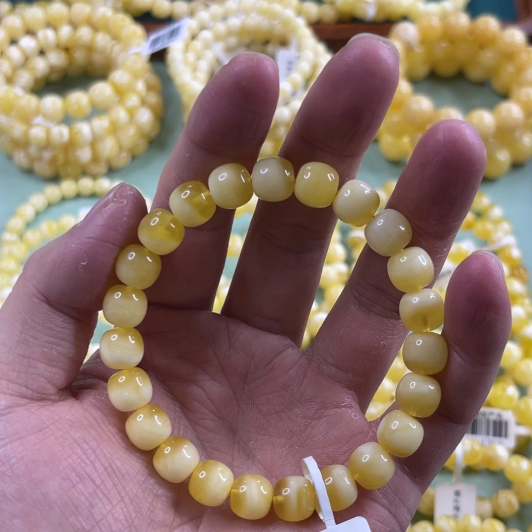 蜜蜡未镶嵌珠宝奇石9.5mm半盆