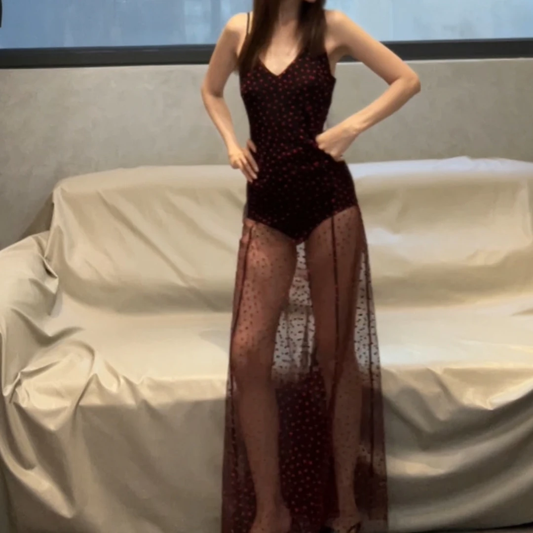 超级性感外层薄纱连体定位衣