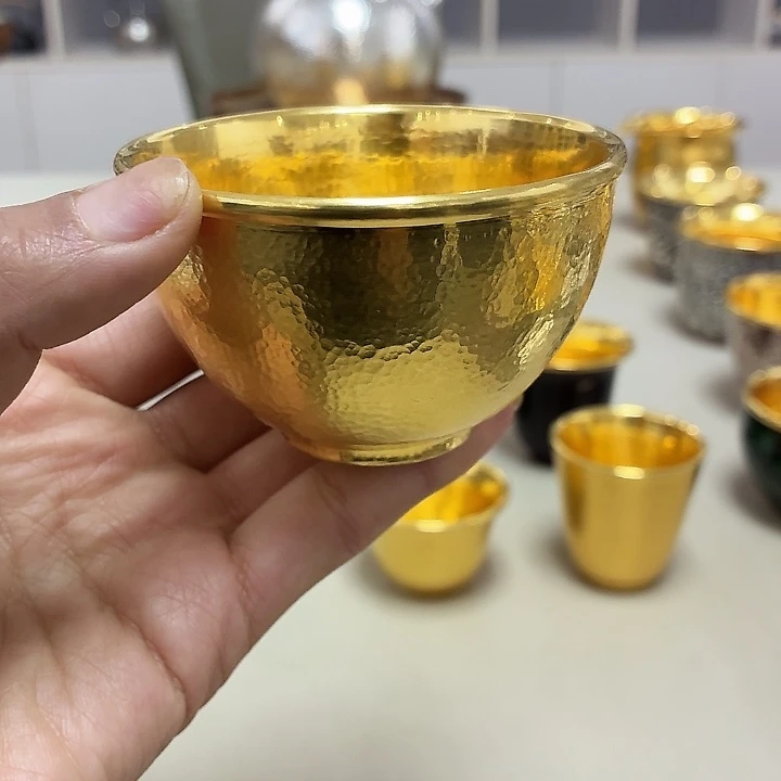 李小鹤里外金足金4克鸡心杯100毫升
