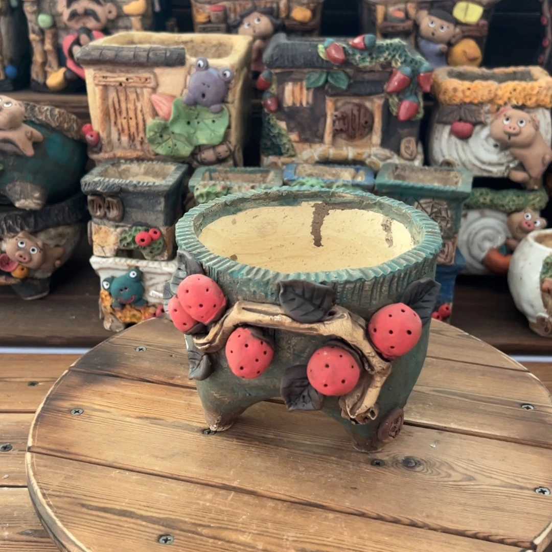 红陶嘻哈多肉花盆