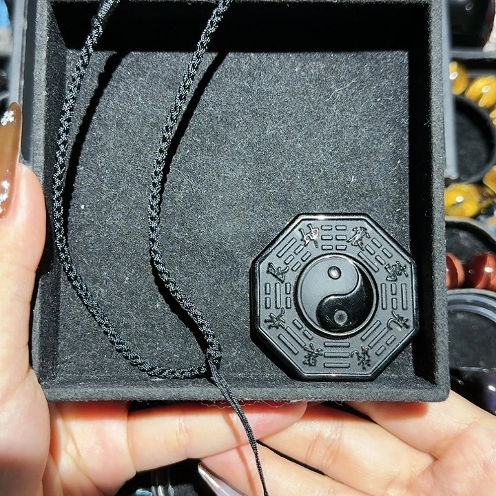 甲***乙黑曜岩未镶嵌吊坠(不含链)