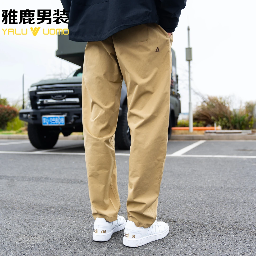 雅鹿男装春季新款高品质简约百搭潮流休闲裤男长裤户外休闲裤