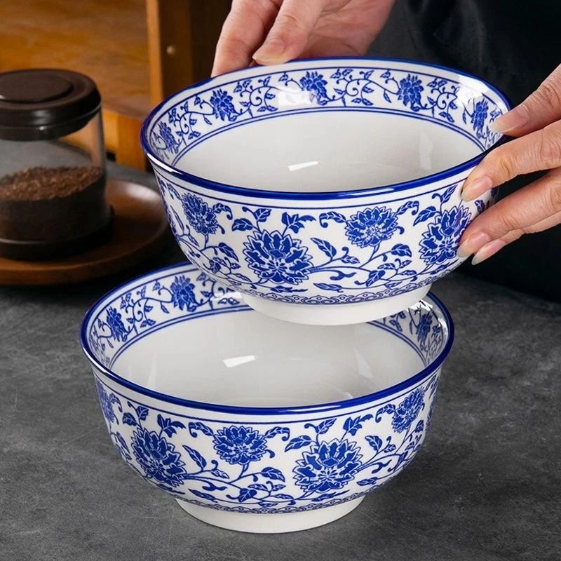 7英寸青花瓷中式拉面碗家用大号汤面碗陶瓷釉下彩餐具汤盆加厚碗