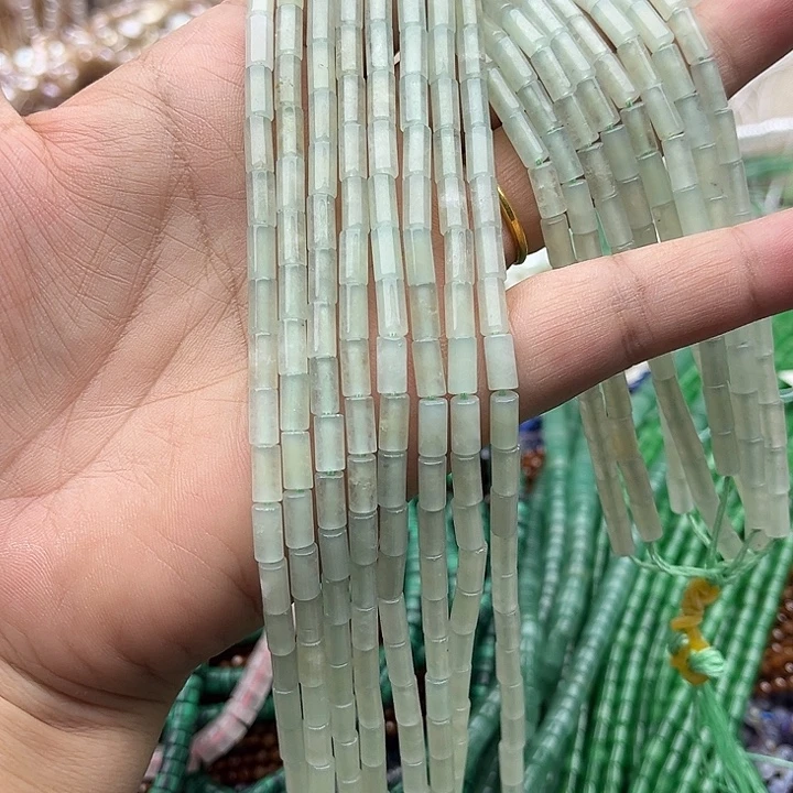 玛瑙/玉髓未镶嵌珠宝半成品一条4/8mm左右东陵玉管珠