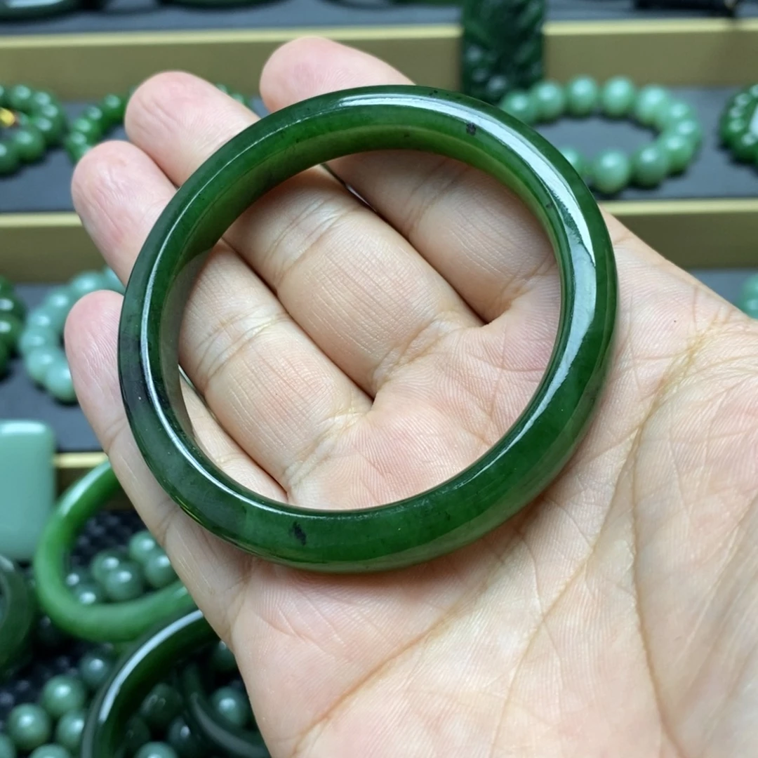 和田玉（碧玉）手镯未镶嵌沐***^