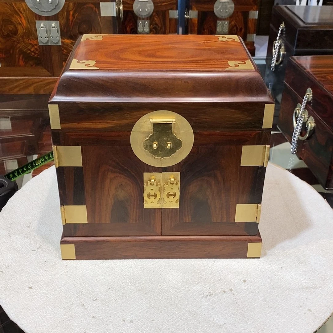 交趾黄檀（大红酸枝）拼板官箱25/18/24.5