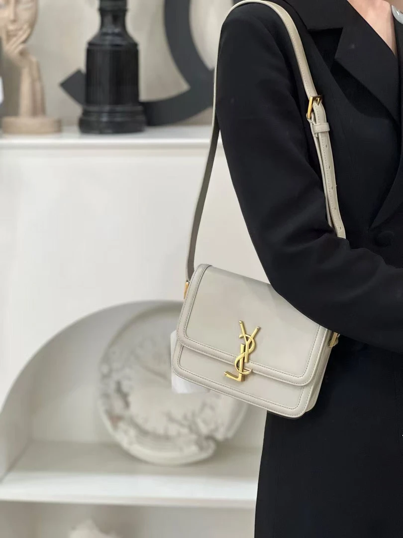 99新 YSL/圣罗兰 YSL 豆腐包小号白金单肩斜挎包/优品