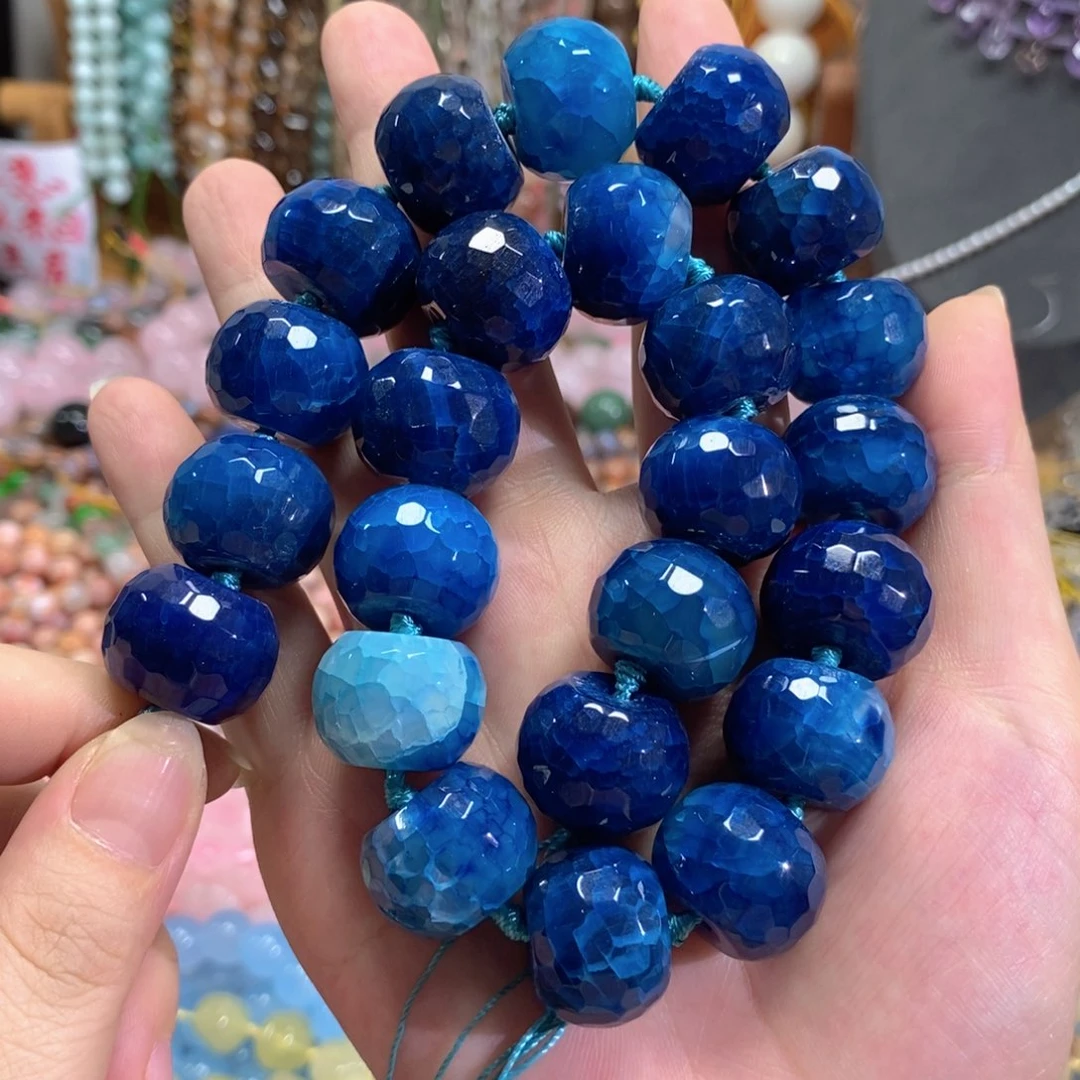 未镶嵌玛瑙/玉髓珠宝半成品龙鳞玛瑙一条卡20mm