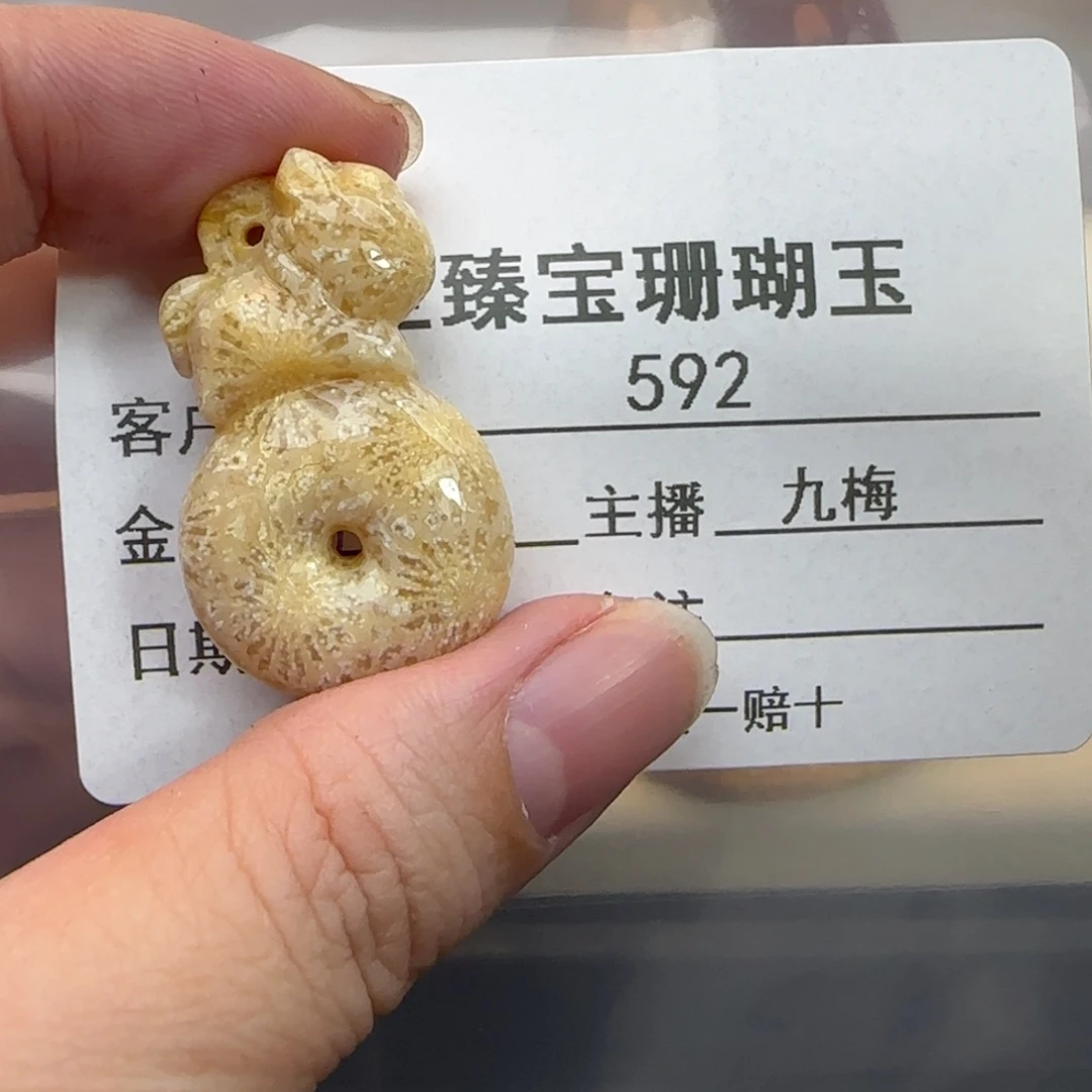 硅化珊瑚（珊瑚玉）未镶嵌吊坠(不含链)