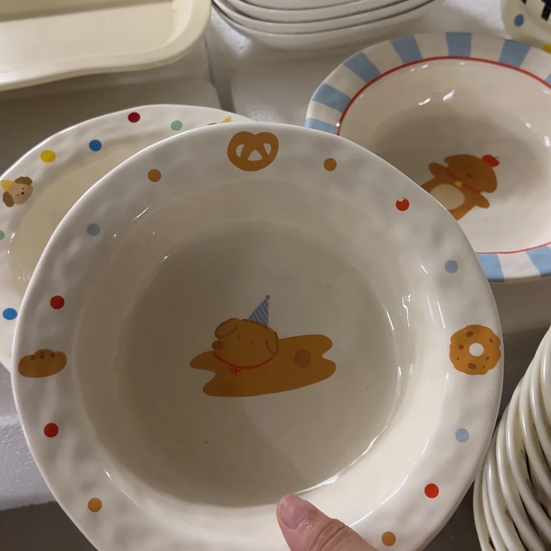 搪瓷微瑕饼干狗盘一个