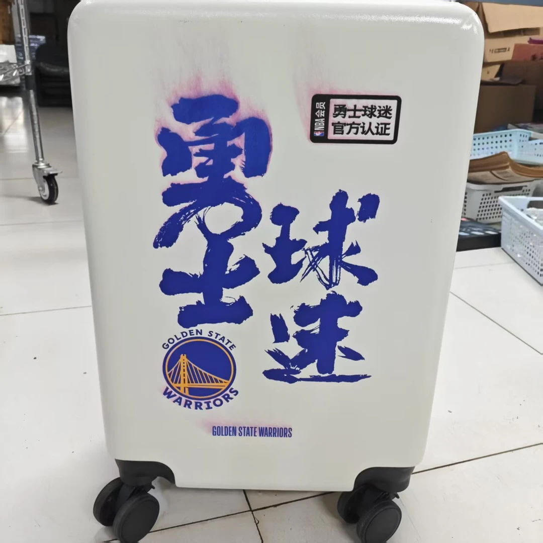 勇士球迷20寸休闲旅行箱白色静音轮轮行李箱