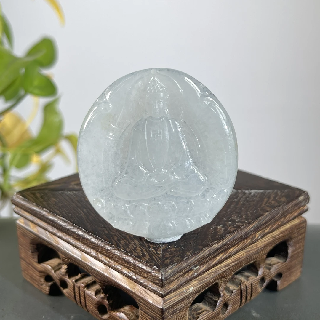 JXB07-142  天然缅甸A货翡翠  大日如来