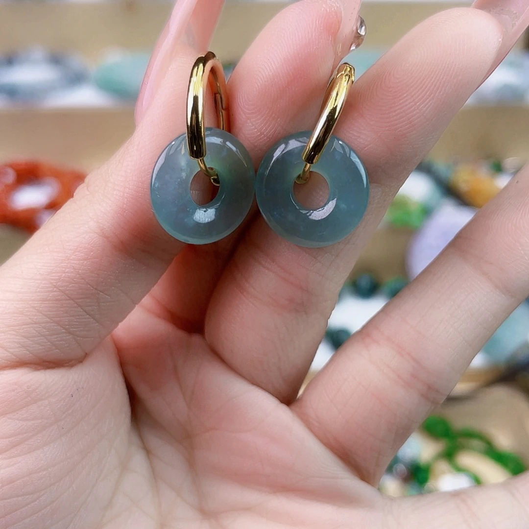 翡翠未镶嵌手链耳坠