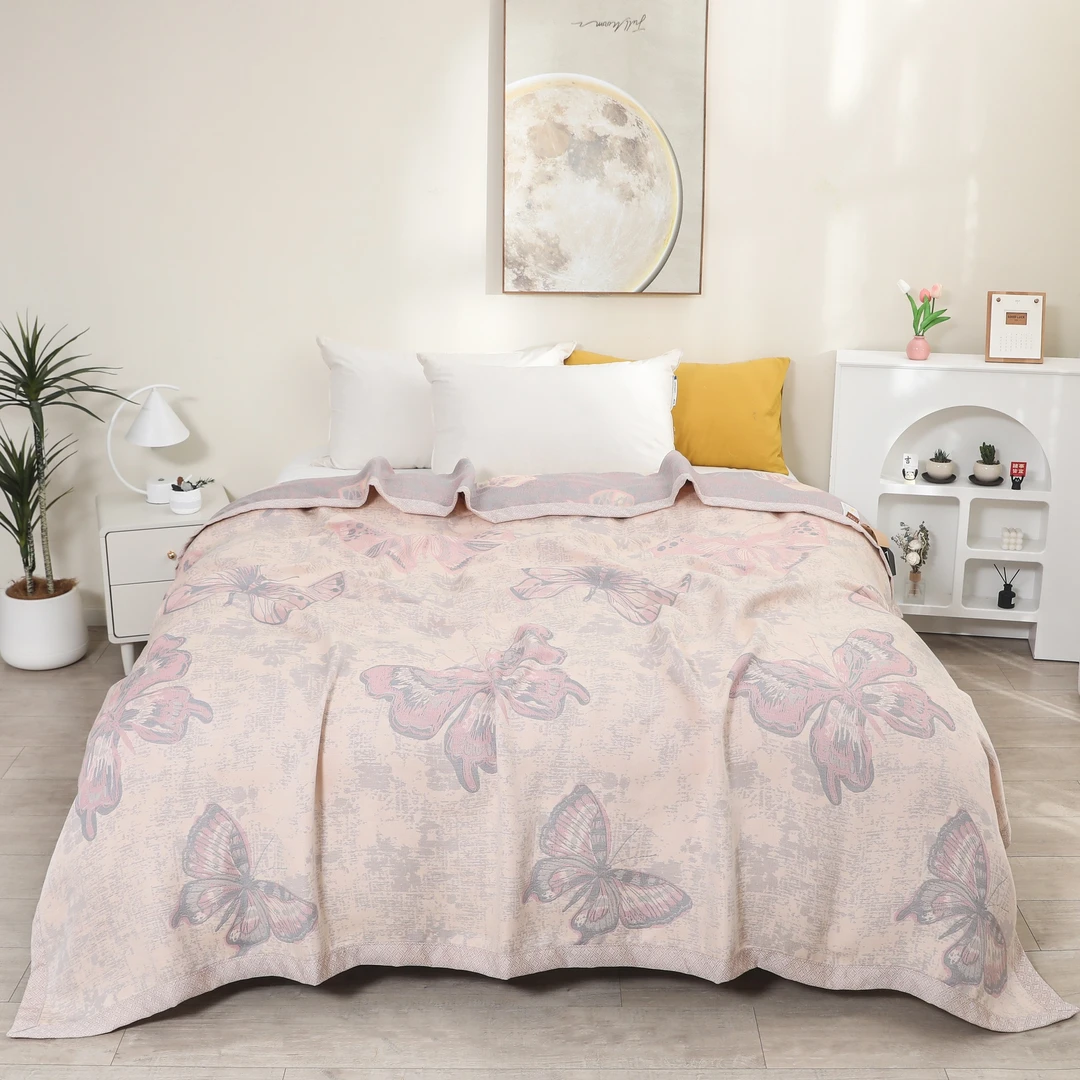 【床盖-惜香蝶】200*230cm多层纱布棉布细沙柔软通用床盖