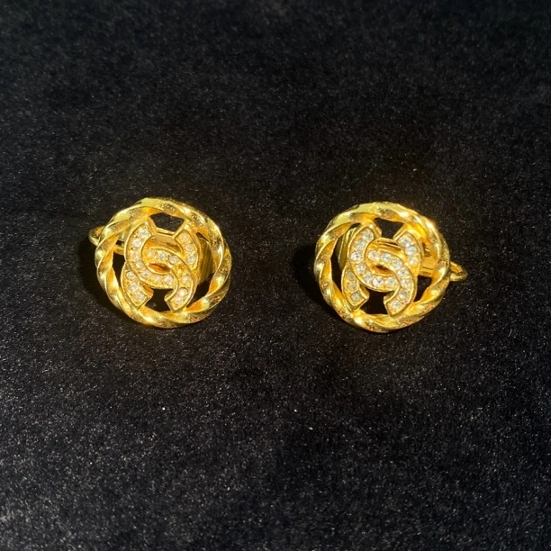 95新  LL中古 vintage Chanel香奈儿复古经典耳饰