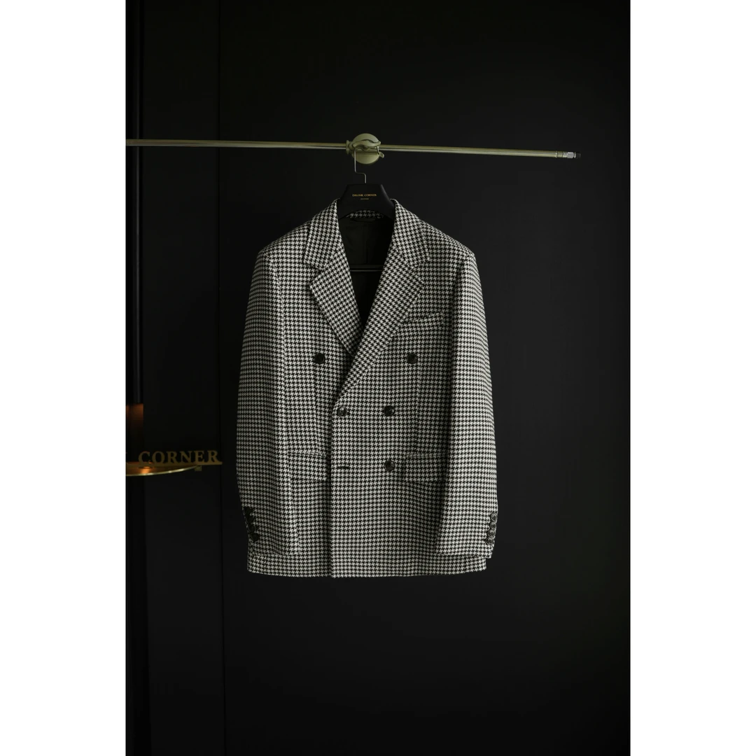 DRUNKCORNER【十周年限定】双排平驳头千鸟格西服单上衣73050#