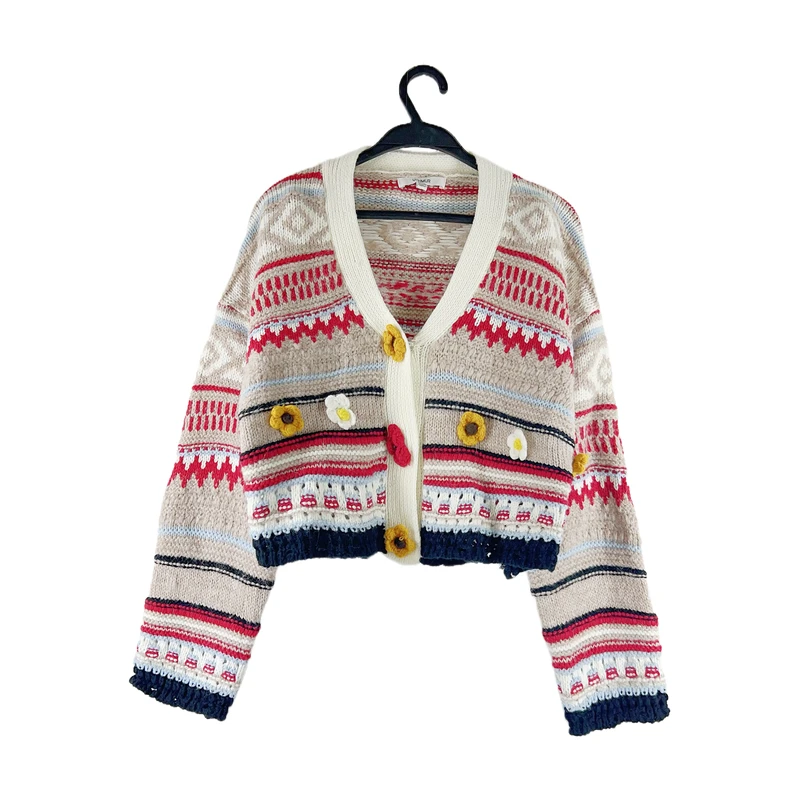 妙兮·LL条纹针织开衫*20242651