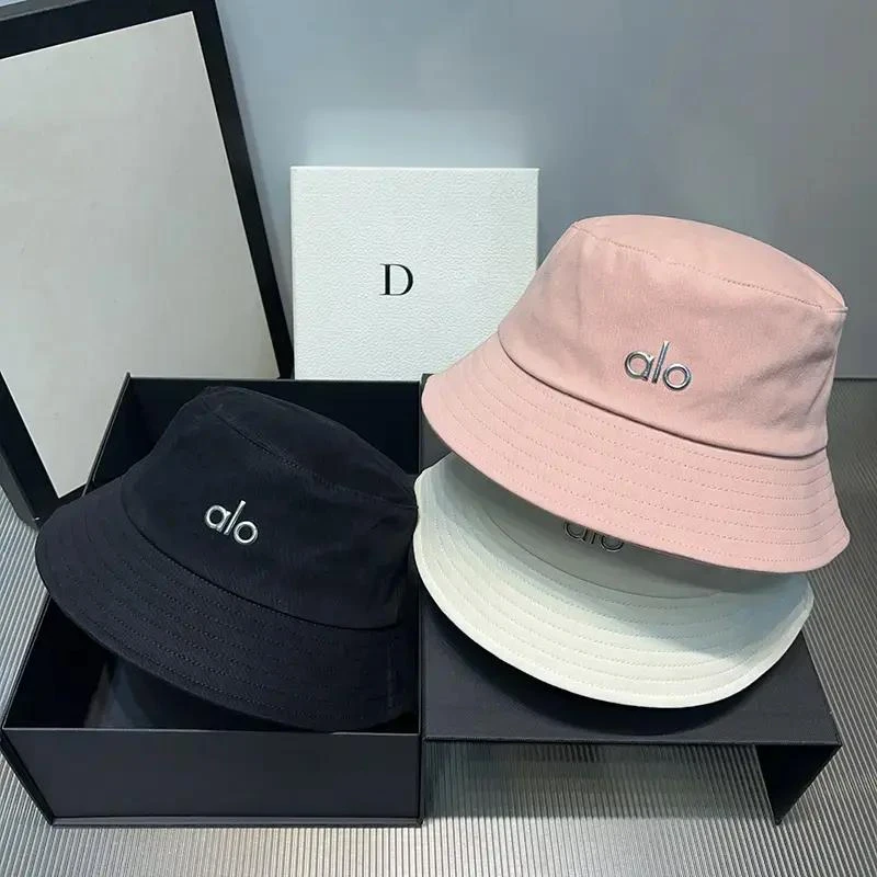 美式alo字母渔夫帽夏季防晒新款百搭男女遮阳帽紫外线盆帽太阳帽