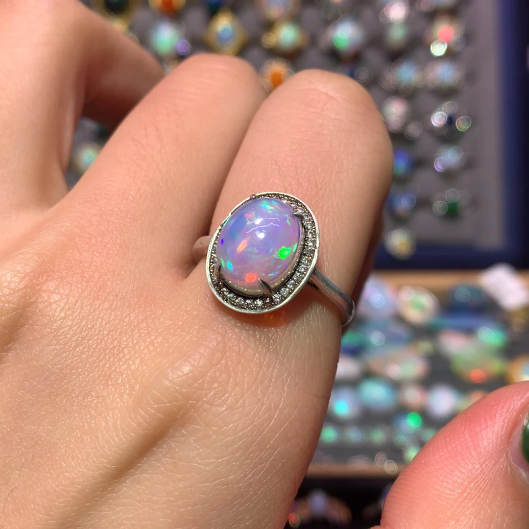 银S925镶嵌欧泊戒指款式