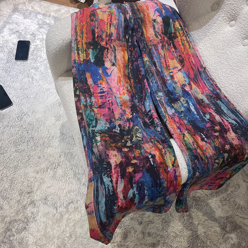 ZUOXIAOQI【清货】烟花春款喷染牛仔裤（裤长107）