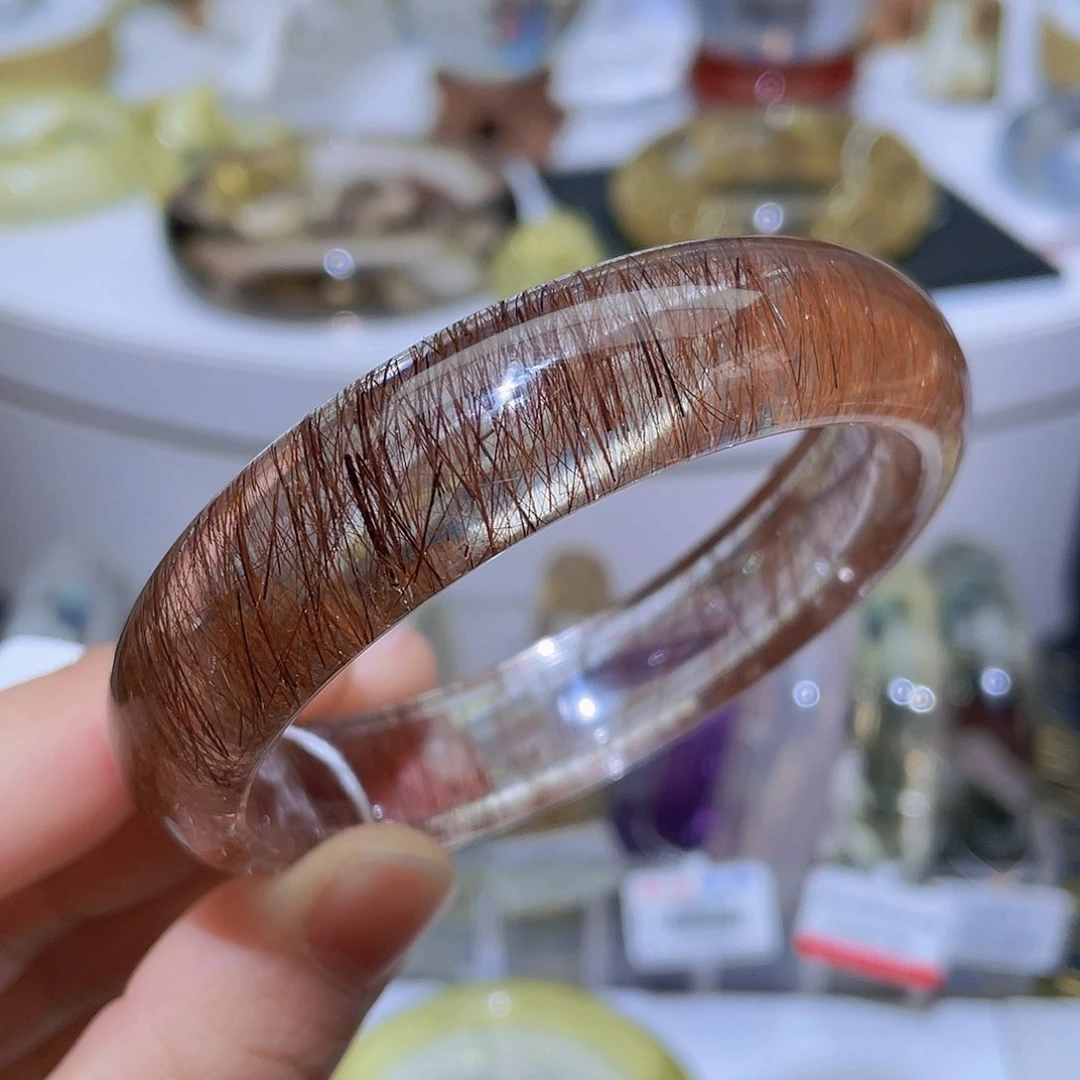 水晶手镯未镶嵌天然红顺发手镯