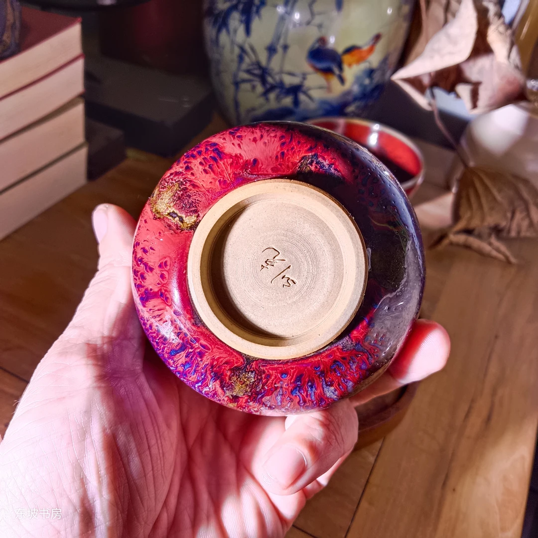 【省大师刘克代表孤品】原矿钧瓷纯手工罗汉杯