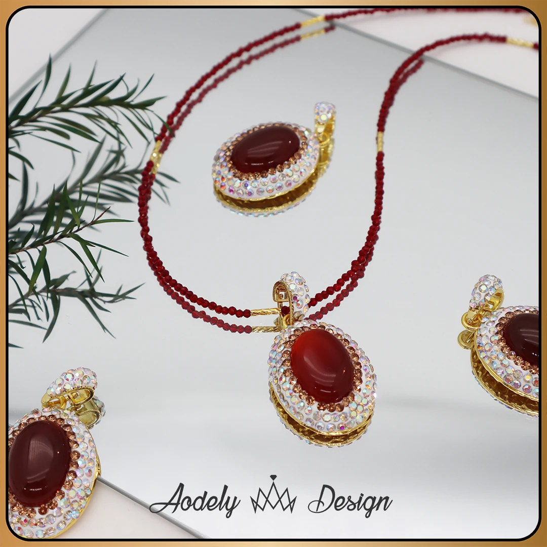 【爆闪红玛瑙】满锆手工玛瑙吊坠尖晶石项链X-386/多样性发一条