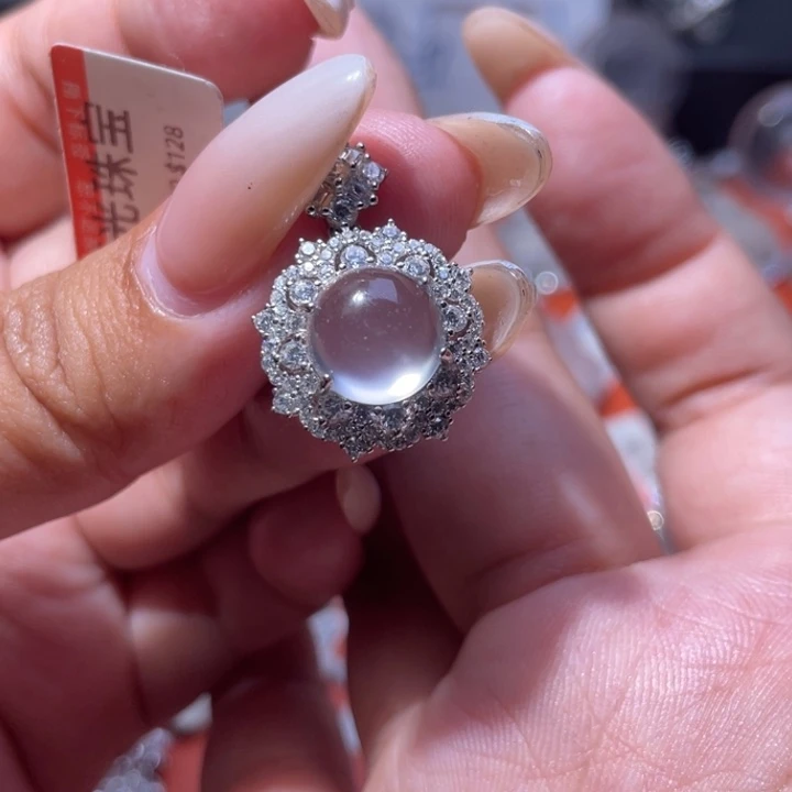 石英质玉银S925镶嵌颈饰