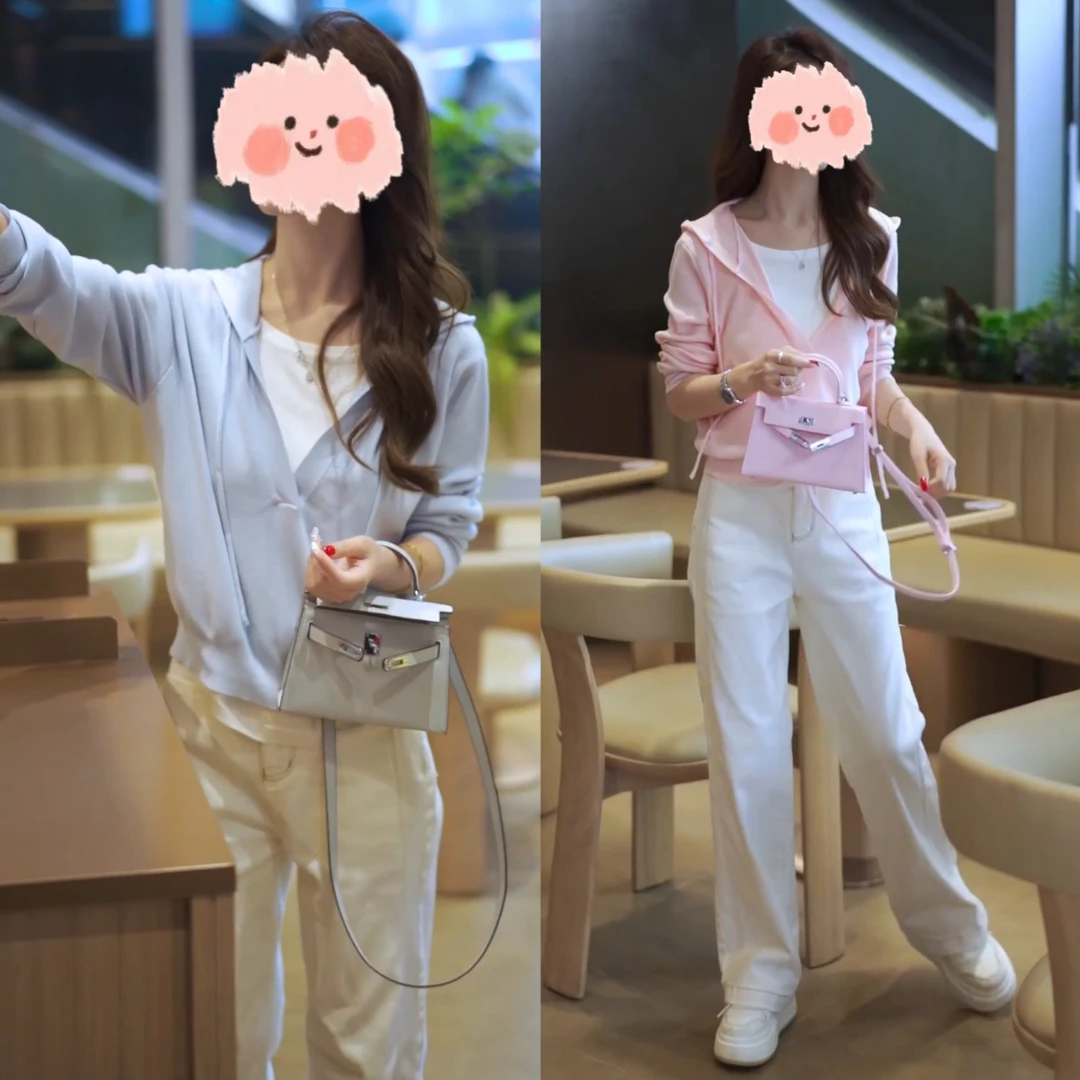 秋季套装女款爆款2025新款高级感连帽针织衫长袖上衣直筒牛仔裤