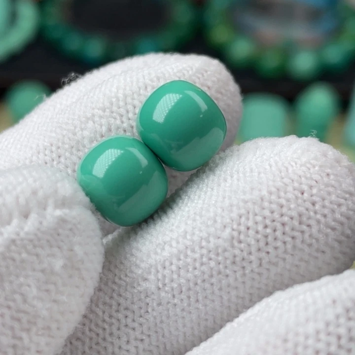 高瓷正绿10mm老型一对福利