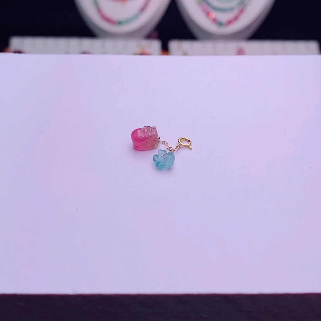 18K金镶嵌貔貅提溜m碧玺
